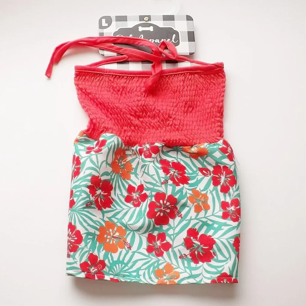 Woof Pet Apparel Smocked Summer Sun Dress Size Large NEW